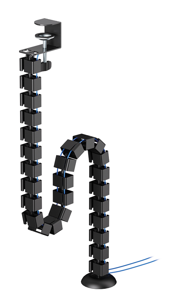 [ADS06-131BL] Neomounts Cable Spine Organizer for sit/stand desk frames clamp mounted black