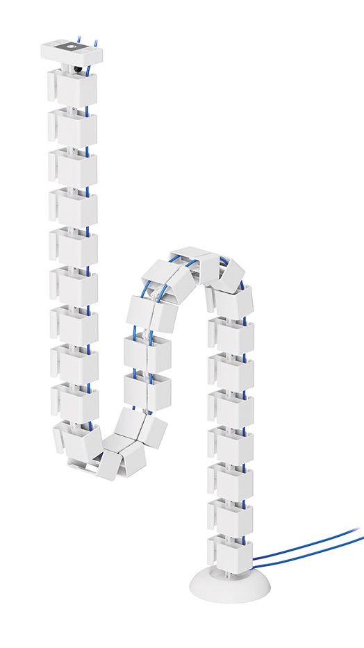 [ADS06-132WH] Neomounts Cable Spine Organizer for sit/stand desk frames magnet mounted white