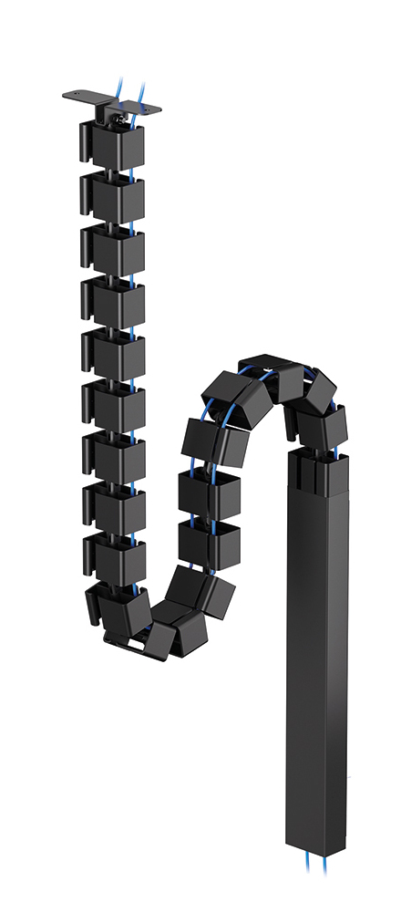 [ADS06-133BL] Neomounts Cable Spine Organizer for sit/stand desk frames screw mounted magnetic channel black