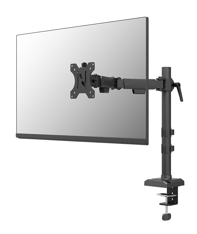 Neomounts NERO Single Flat Screen Desk Mount (phone holder+Quick-fix clamp/grommet)