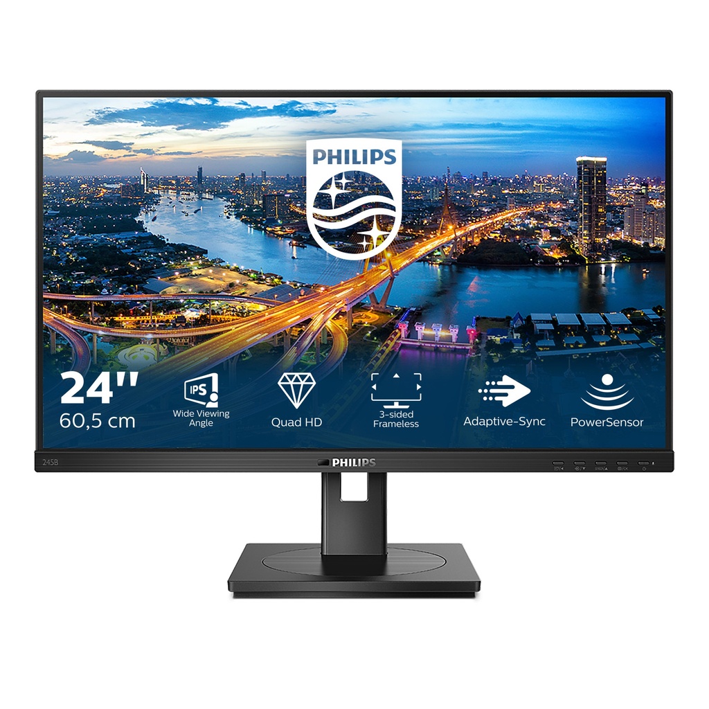 [245B1/00] Philips Philips B Line 245B1/00 computer monitor 60,5 cm (23.8") 2560 x 1440 Pixels Quad HD LED Zwart