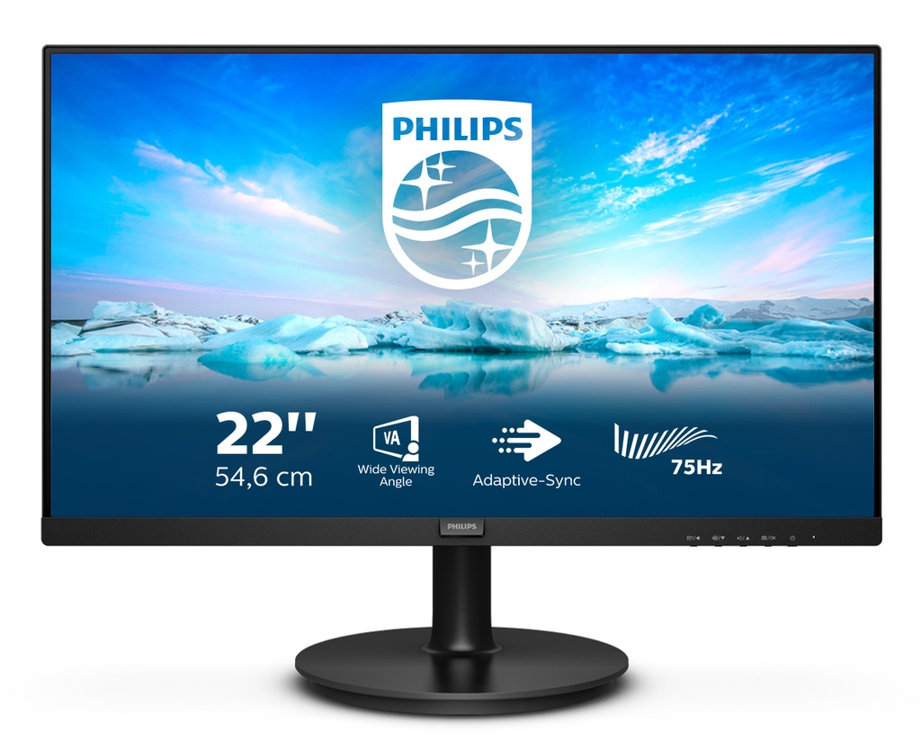 [222V8LA/00] Philips Philips V Line 222V8LA/00 computer monitor 54,6 cm (21.5") 1920 x 1080 Pixels Full HD LCD Zwart