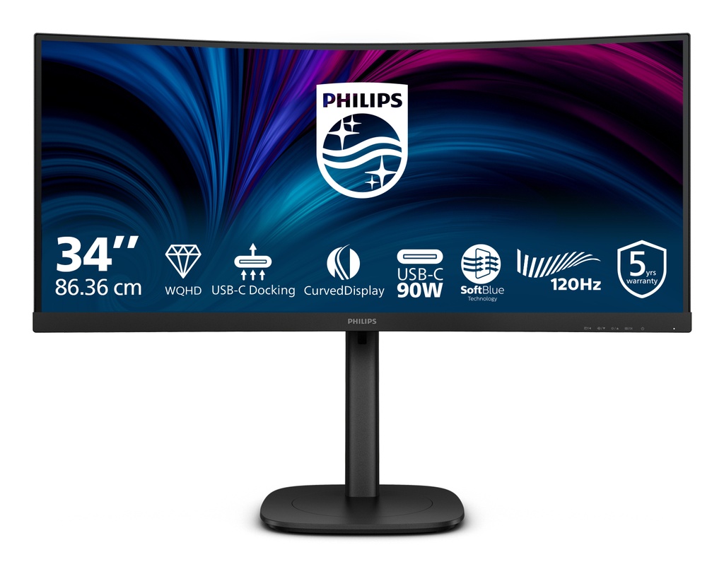 [34B2U3600C/00] Philips Philips 3000 series 34B2U3600C/00 computer monitor 86,4 cm (34") 3440 x 1440 Pixels Wide Quad HD LCD Zwart
