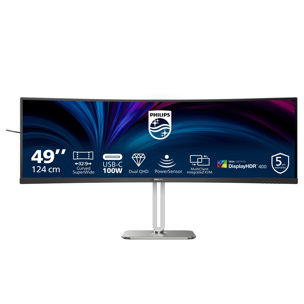 [49B2U5900C/00] Philips Philips 5000 series 49B2U5900C/00 computer monitor 124 cm (48.8") 5120 x 1440 Pixels Dual QHD LCD Zwart