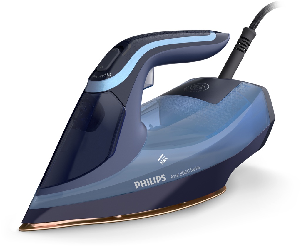 Steam Iron OptimalTemp - 3000W - 55g/min - 240g - SteamGlide Elite Rosecopper soleplate - Safety Auto Off - quick calc release - blue - 2.5m cord