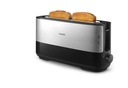 Toaster black metal body long slot bun warmer