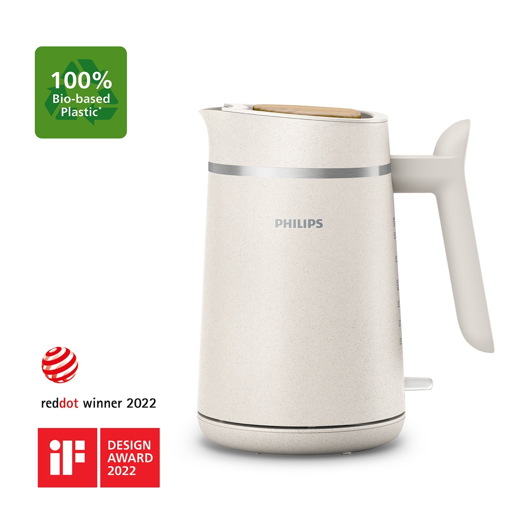 Kettle 1.7L Matt plastic white speckle biobased