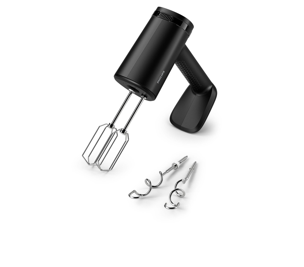 Handmixer black 500W 5 speed + turbo dough hooks and beaters