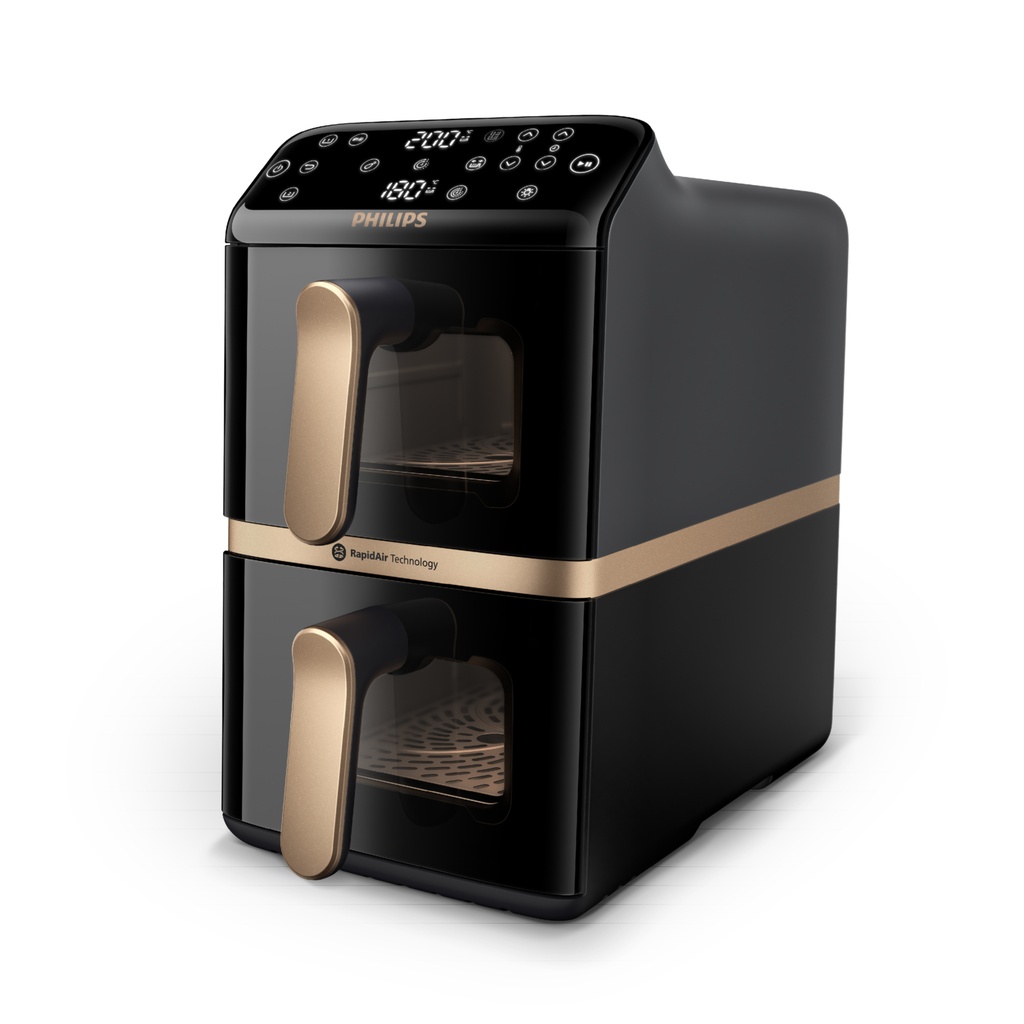 Philips Philips 4000 series Gestapelde Airfryer met twee manden uit de 4000-serie