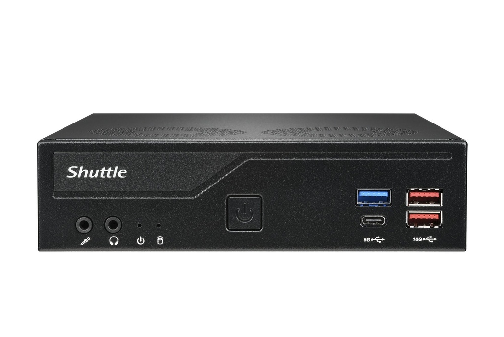 [DH770] Shuttle Shuttle Slim PC DH770 , S1700, 2x HDMI, 2x DP , 2x 2.5G LAN, 2x COM, 8x USB, 1x 2.5", 2x M.2, 24/7 permanent gebruik, incl. VESA